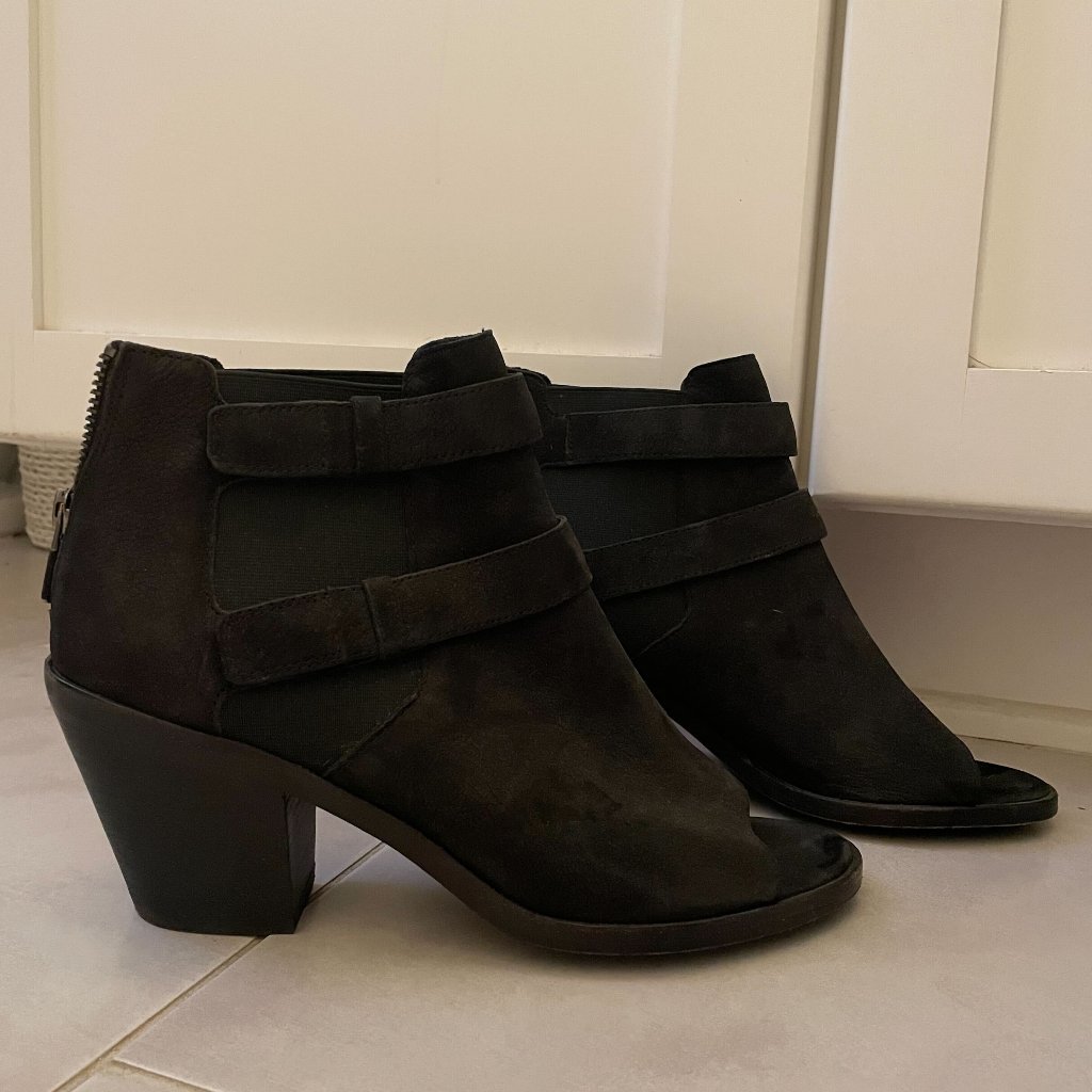 Eileen Fisher - Black Open Toe Ankle Boots